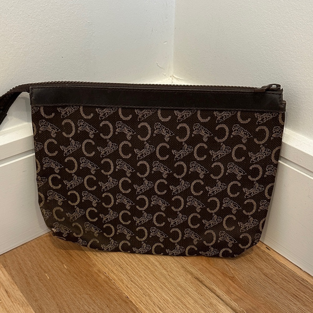 Celine Brown Patterned Cosmetic Bag - image 2